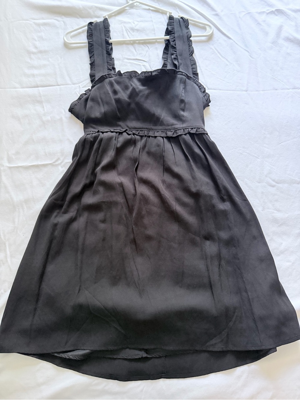 Trixxi Black Ruffle Strap Mini Dress